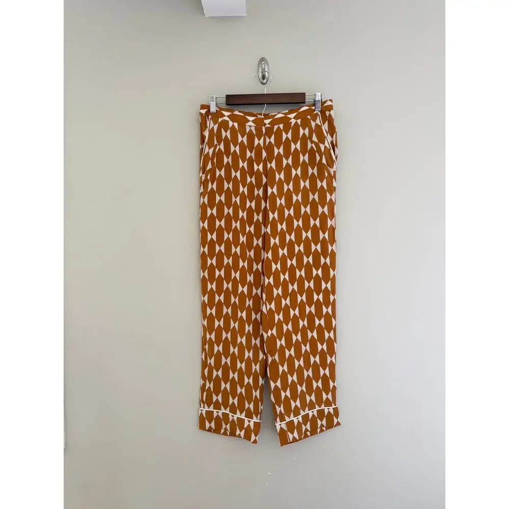 TORY BURCH Devi Pant in Gold Diamond Tile Size Women's 4